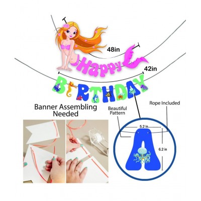 Party Propz Mermaid Happy Birthday Banner for Birthday Decoration Set of 1