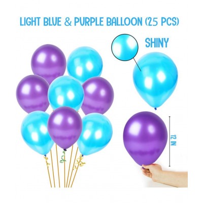 Party Propz Mermaid Theme Decoration Combo - 39Pcs Happy Birthday Banner Balloon Swirl Pom Pom Set For Girls Kids Birthday Party Supplies