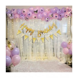 Party Propz Purple Birthday Decoration Kit - 81Pcs Birthday Decoration for Girls, Purple Theme Decor Items Set/ Purple Balloons for Birthday Decoration