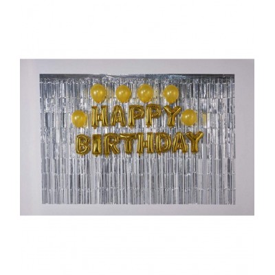 Party Propz Silver Foil Curtain Pack Of 1 For marriage, Birthday and Anniversary, Baby Shower, Graduation and Photo booth Props Decoration