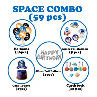 Party Propz Space Theme Birthday Decoration -59Pcs Kit- Space Theme Decoration, Galaxy Theme Birthday Decoration, Theme Birthday Party Decorations for Boys, Birthday Theme Decoration for Boys