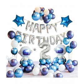 Party Propz Space Theme Birthday Decorations Items Combo Set- 42Pcs Two Sweet Decoration - 2nd Birthday Party Decorations,Birthday Decorations kit for Boys 2nd birthday/ Baby Birthday Decoration Items 2 Year / Space Birthday Decorations