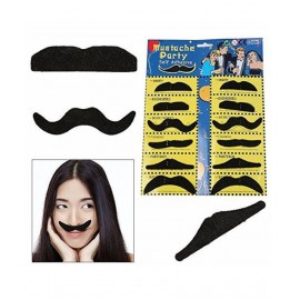 Party Propz Stickon Moustache, Black (Set of 12)