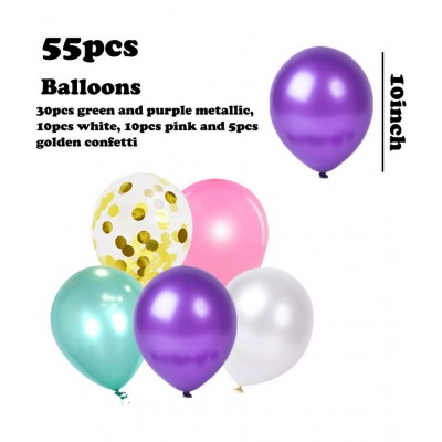 Party Propz Unicorn Theme Birthday Decorations Items Combo - 56Pcs Kit With Unicorn colour metallic and confetti Balloons, Unicorn Banner For Bday Decoration For Girls, Boys, Kids, Baby