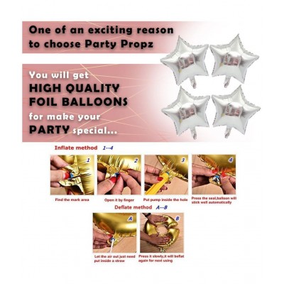 Party propz Anniversary Decoration Items Combo For Home -31 Items Rose Gold Combo Set Bunting, Curtains, Balloons, Foil Balloons anniversary decoration items For Bedroom
