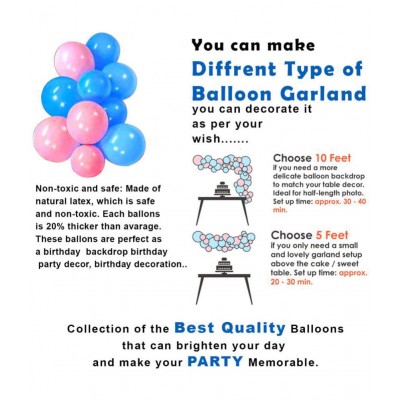 Party propz Baby Shower Decoration Items - 50Pcs Baby Shower Banner; Latex Balloon; Star Foil Balloon; Blue and Pink baby For Gender Reveal; Maternity Photoshoot Material Items