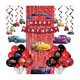 Party propz Car Theme Birthday Decoration Combo - 46Pcs Birthday Decoration Kit Car Theme for Boys - Birthday Decoration for Boys Theme/ Happy Birthday Decoration Kit for Boy