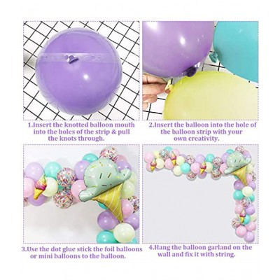 Party propz Happy Birthday Balloons Set / Birthday Balloon Arch Decoration Combo With Multicolor Latex Balloons, Ice Cream Foil Balloons & Multicolor Confetti Balloons