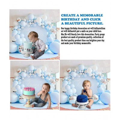 Party propz Happy Birthday Balloons Set / Blue Happy Birthday balloons Garland Kit-138Pcs Birthday Decorations Kit For Boys/Blue Balloons for Decoration/Helium Balloons for Birthday Decoration 1st Bday/Ballon Packet/ Balloon Arch