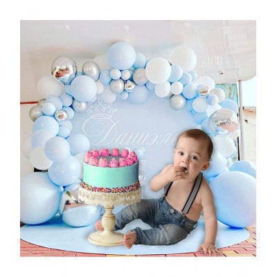 Party propz Happy Birthday Balloons Set / Blue Happy Birthday balloons Garland Kit-138Pcs Birthday Decorations Kit For Boys/Blue Balloons for Decoration/Helium Balloons for Birthday Decoration 1st Bday/Ballon Packet/ Balloon Arch