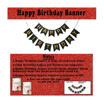 Party propz Happy Birthday Decoration Kit / Happy Birthday Banner & Balloons Decoration Kit - 73Pcs Combo Set - Birthday Banner, Heart Foil Ballons, Metallic & Latex Balloon, String Lights - Birthday Decor Items For Men & Women