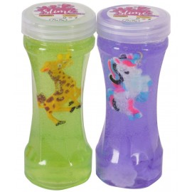 Penyan™ Crystal Slime Pack of 4, 150 Grm Twist Bottle, With Animal Inside, Non Toxic DIY Crystal Clay Soft Slime Magic Mud in Assorted Colors Set Toy Gifts ( Age 3+ Year )
