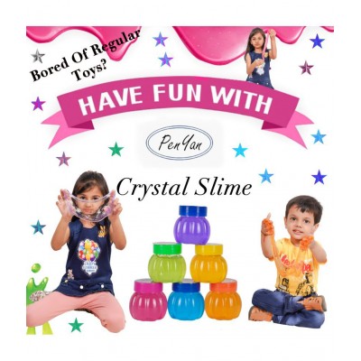 Penyan™ Crystal Slime Pack of 6, Non Toxic DIY Crystal Clay Soft Slime Magic Mud in Assorted Colors Set Toy Gifts ( Age 3+ Year )