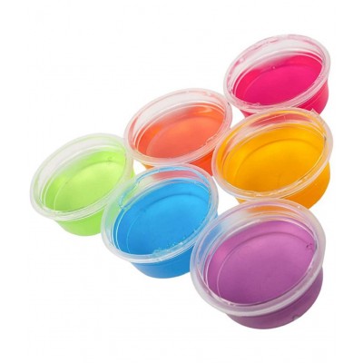 Penyan™ Crystal Slime Pack of 6, Non Toxic DIY Crystal Clay Soft Slime Magic Mud in Assorted Colors Set Toy Gifts ( Age 3+ Year )