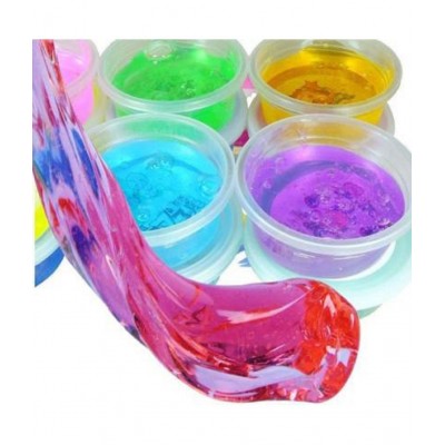 Penyan™ Crystal Slime Pack of 6, Non Toxic DIY Crystal Clay Soft Slime Magic Mud in Assorted Colors Set Toy Gifts ( Age 3+ Year )