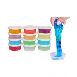 Penyan™ Non Toxic DIY Crystal Clay Soft Slime Kit in Assorted Colors Set Toy Gifts ( Age 5+ Year ) ( Pack of 12 )