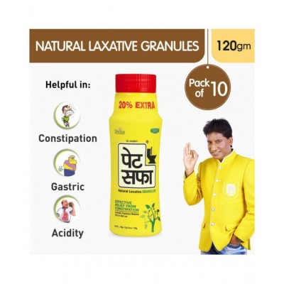 Pet Saffa Natural Laxative Granules 120gm, Pack of 10 (Helpful in Constipation, Gas, Acidity, Kabz), Ayurvedic Medicine