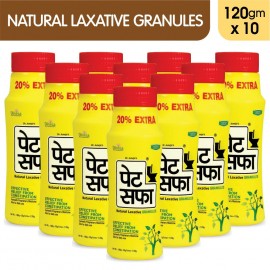 Pet Saffa Natural Laxative Granules 120gm, Pack of 10 (Helpful in Constipation, Gas, Acidity, Kabz), Ayurvedic Medicine