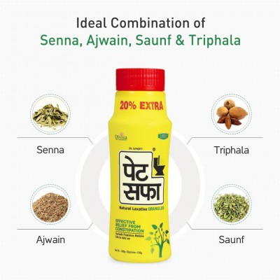 Pet Saffa Natural Laxative Granules 120gm, Pack of 5 (Helpful in Constipation, Gas, Acidity, Kabz), Ayurvedic Medicine