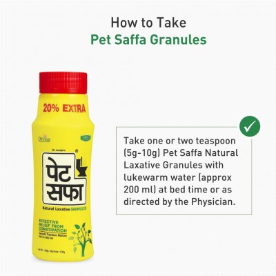 Pet Saffa Natural Laxative Granules 120gm, Pack of 6 (Helpful in Constipation, Gas, Acidity, Kabz), Ayurvedic Medicine