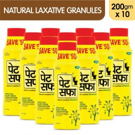 Pet Saffa Natural Laxative Granules 200gm, Pack of 10 (Helpful in Constipation, Gas, Acidity, Kabz), Ayurvedic Medicine