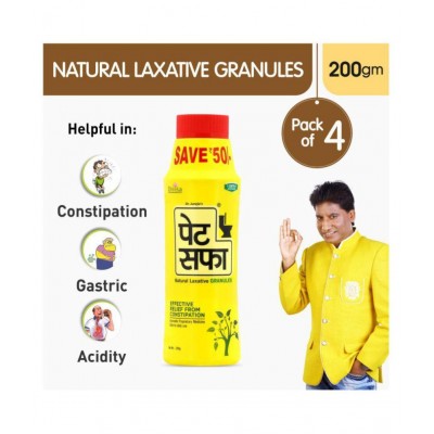 Pet Saffa Natural Laxative Granules 200gm (Pack of 4) + 30 Tablets (Pack of 4) Combo Pack (Helpful in Constipation, Gas, Acidity, Kabz), Ayurvedic Medicine