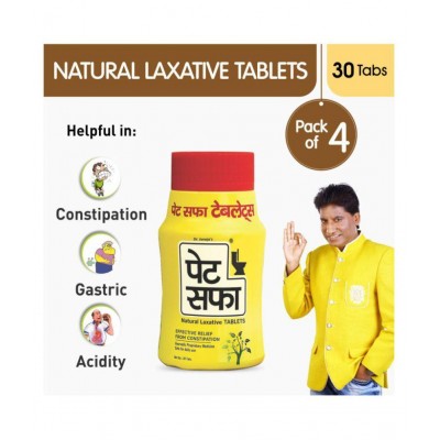 Pet Saffa Natural Laxative Granules 200gm (Pack of 4) + 30 Tablets (Pack of 4) Combo Pack (Helpful in Constipation, Gas, Acidity, Kabz), Ayurvedic Medicine