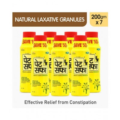 Pet Saffa Natural Laxative Granules 200gm, Pack of 7 (Helpful in Constipation, Gas, Acidity, Kabz), Ayurvedic Medicine