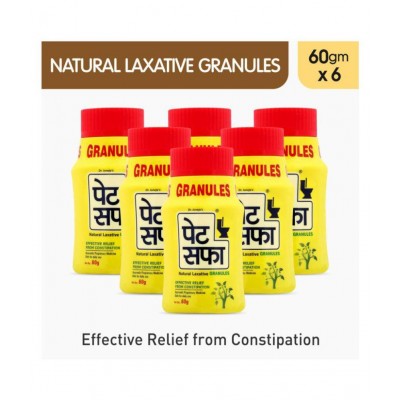 Pet Saffa Natural Laxative Granules 60gm, Pack of 6 (Helpful in Constipation, Gas, Acidity, Kabz), Ayurvedic Medicine