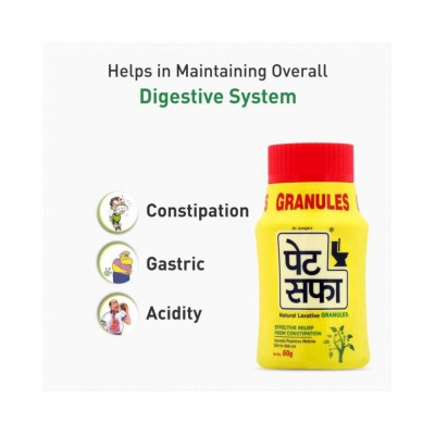 Pet Saffa Natural Laxative Granules 60gm, Pack of 6 (Helpful in Constipation, Gas, Acidity, Kabz), Ayurvedic Medicine