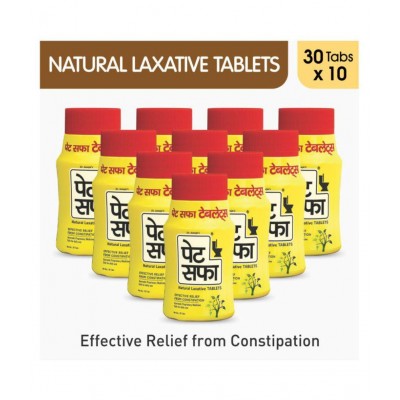 Pet Saffa Natural Laxative Tablets 30 Tablets, Pack of 10 (Helpful in Constipation, Gas, Acidity, Kabz), Ayurvedic Medicine