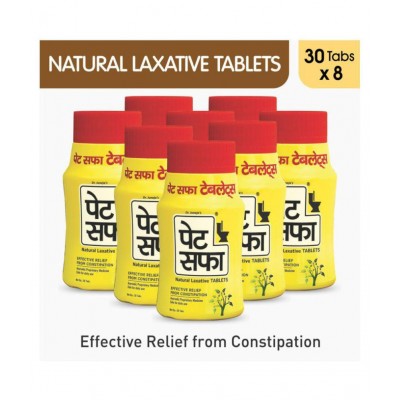 Pet Saffa Natural Laxative Tablets 30 Tablets, Pack of 8 (Helpful in Constipation, Gas, Acidity, Kabz), Ayurvedic Medicine