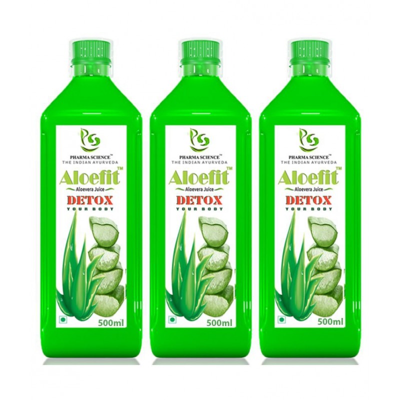 Pharma Science Pure Aloe Vera Juice Liquid 1500 ml Pack of 3