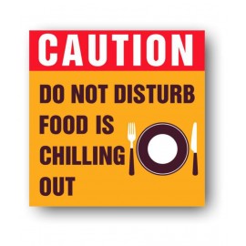 Photojaanic DON'T DISRURB FOOD IS CHILLING OUT Rubberized Square Fridge Magnets Fridge Magnet - Pack of 1