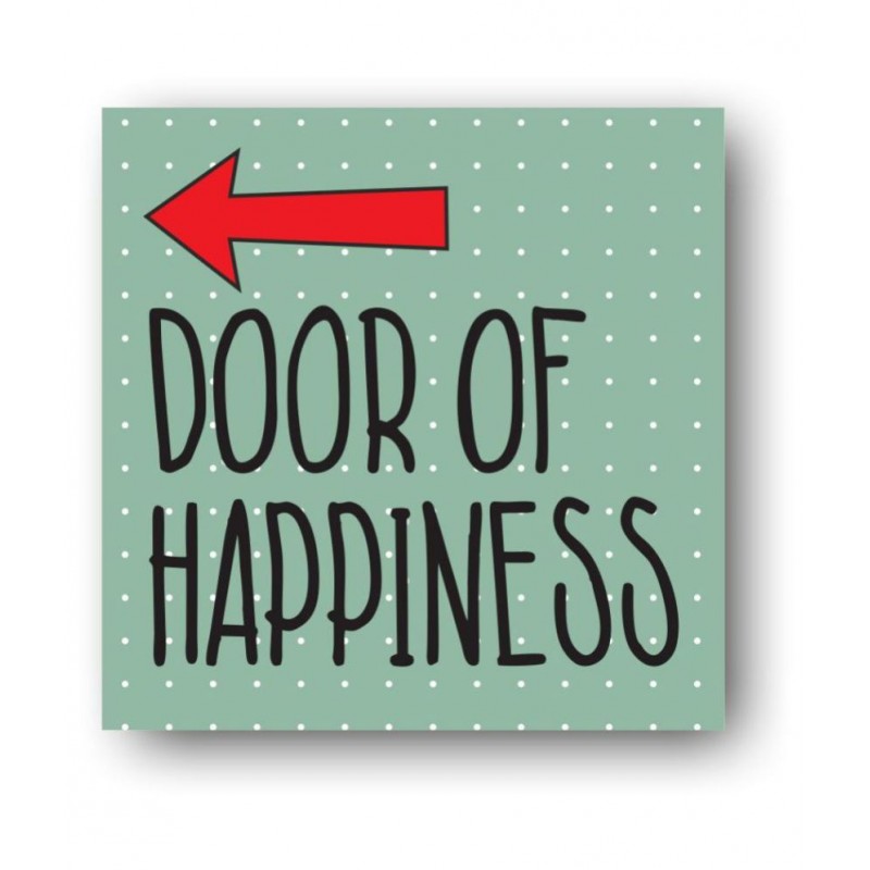 Photojaanic DOOR OF HAPPINESS Fridge Magnet Rubberized Square Fridge Magnets Fridge Magnet - Pack of 1