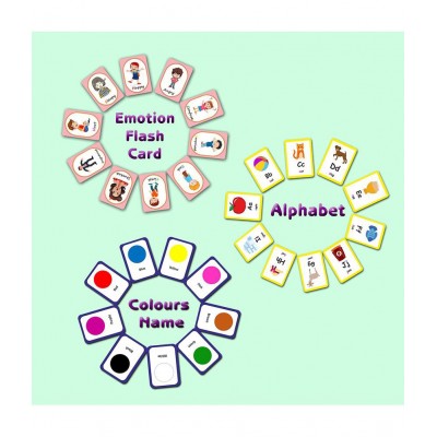Photojaanic Flashcards for Kids 55 Cards - Alphabets | Emotion | Colours 1 to 6 Year Kids | Flashcards for Toddlers | Kids Learning with Fun