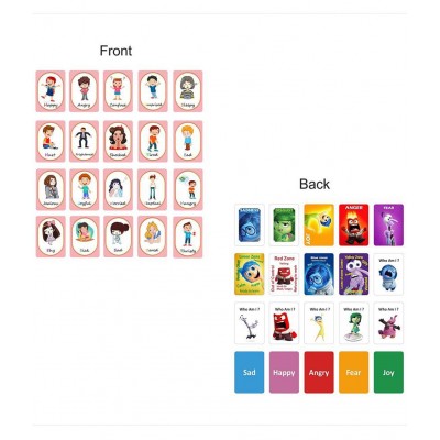 Photojaanic Flashcards for Kids 55 Cards - Alphabets | Emotion | Colours 1 to 6 Year Kids | Flashcards for Toddlers | Kids Learning with Fun