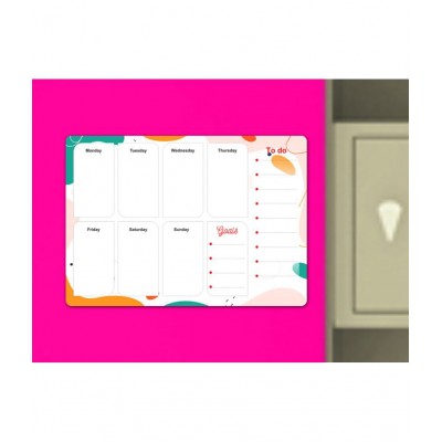 Photojaanic Weekly Planner Memo Pads, Magnetic Board Rubberized Square Fridge Magnets Fridge Magnet - Pack of 1