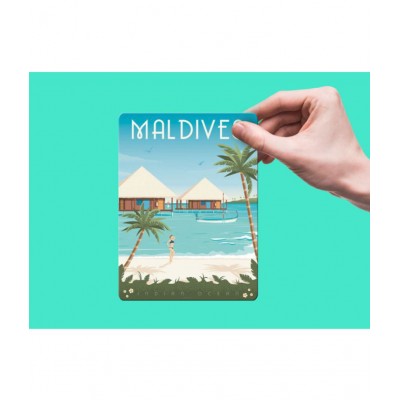 Photojaanic Welcome to Maldives Fridge Magnets Rubberized Square Fridge Magnets Fridge Magnet - Pack of 1