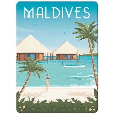 Photojaanic Welcome to Maldives Fridge Magnets Rubberized Square Fridge Magnets Fridge Magnet - Pack of 1