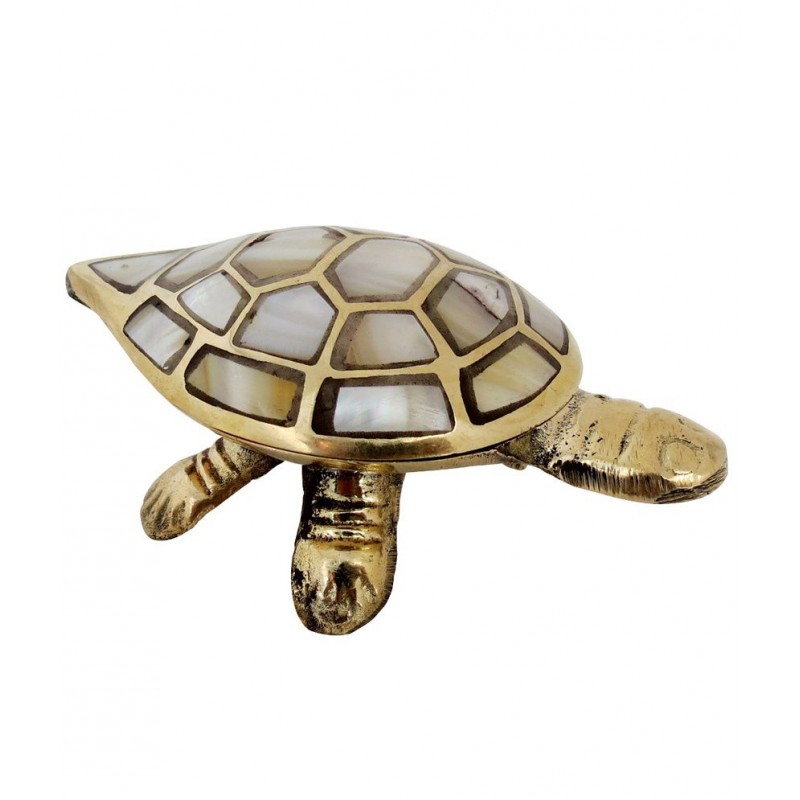 Pindia Fancy Handcrafted Brass Turtle Home Decor Show Piece