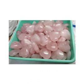 Pink Rose Quartz Puff Heart Natural Agate Stone