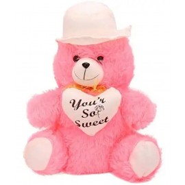 Pink-white cap teddy bear, soft toys, stuffed toy, plush toys, teddy bear for girls/boys/kids, valentine day gift, anniversary gift, teddy for girlfriend boyfriend
