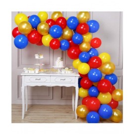 Pixelfox  Solid Birthday / Anniversary Party Decoration Balloons (Red, Blue, Golden) Pack of 50