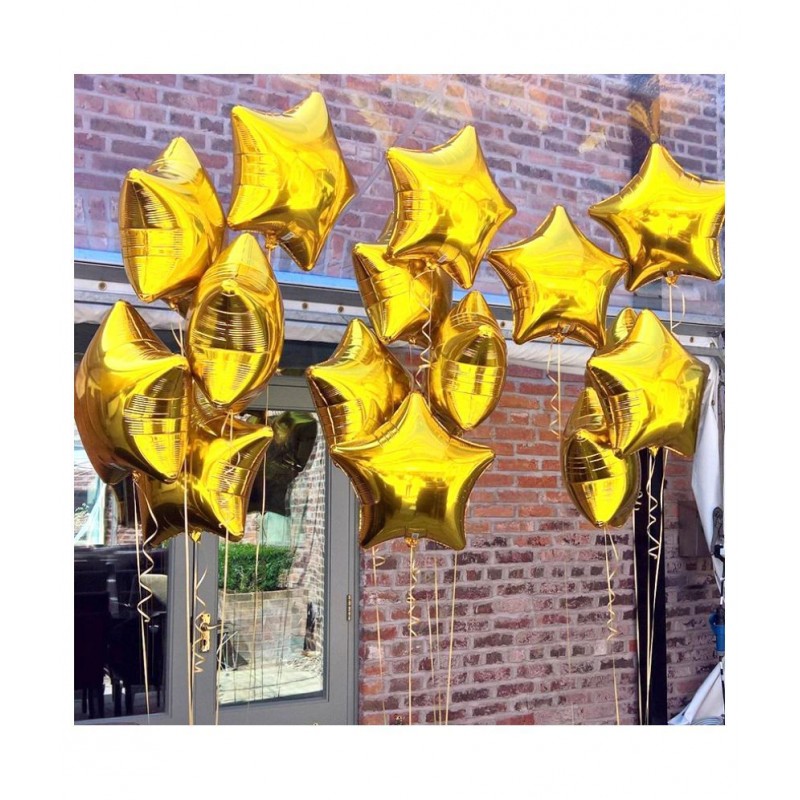 Pixelfox 10pcs-10inch-Gold Star Foil Balloons