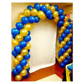 Pixelfox 50 Metallic Balloons Combo (Blue, Golden) Balloons (12 Inchs)