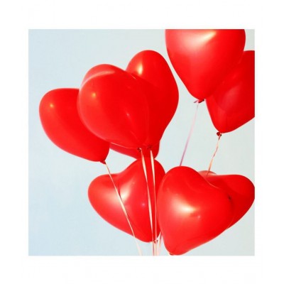 Pixelfox Happy Birthday Letters Foil Balloons 13 Pc (Gold) + Pack of 30 Party Decoration Balloons(Red, Red Heart & White)