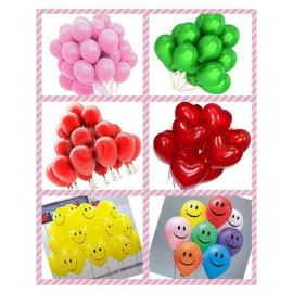 Pixelfox Six types of Party Decorations Balloons (Multicolour, Pack of 60)