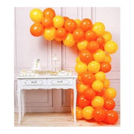 Pixelfox Solid Birthday / Anniversary Party Balloons (Yellow, Orange, Pack of 50)