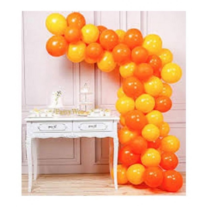 Pixelfox Solid Birthday / Anniversary Party Balloons (Yellow, Orange, Pack of 50)